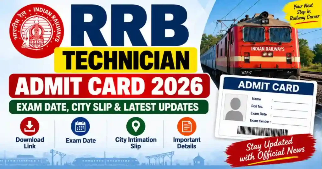 RRB Technician Admit Card 2026