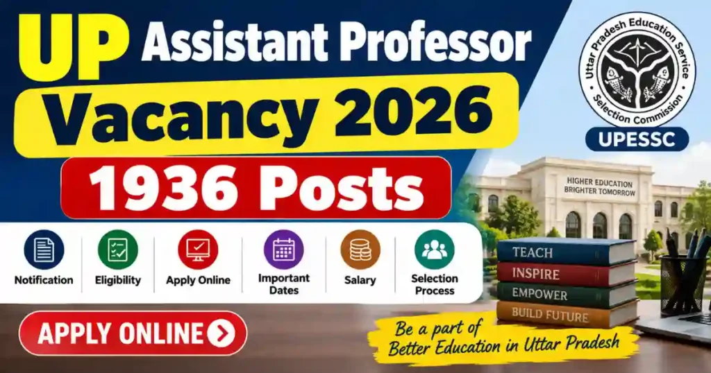 Uttar Pradesh UPESSC UP Assistant Professor Vacancy 2026