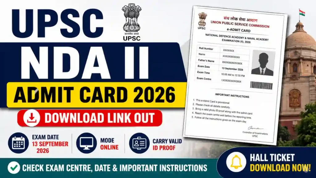 UPSC NDA II Admit Card 2026 out